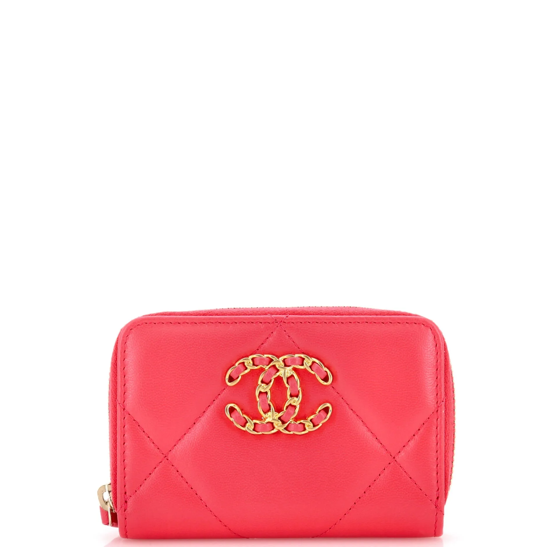 19 Zip Coin Purse Quilted Leather