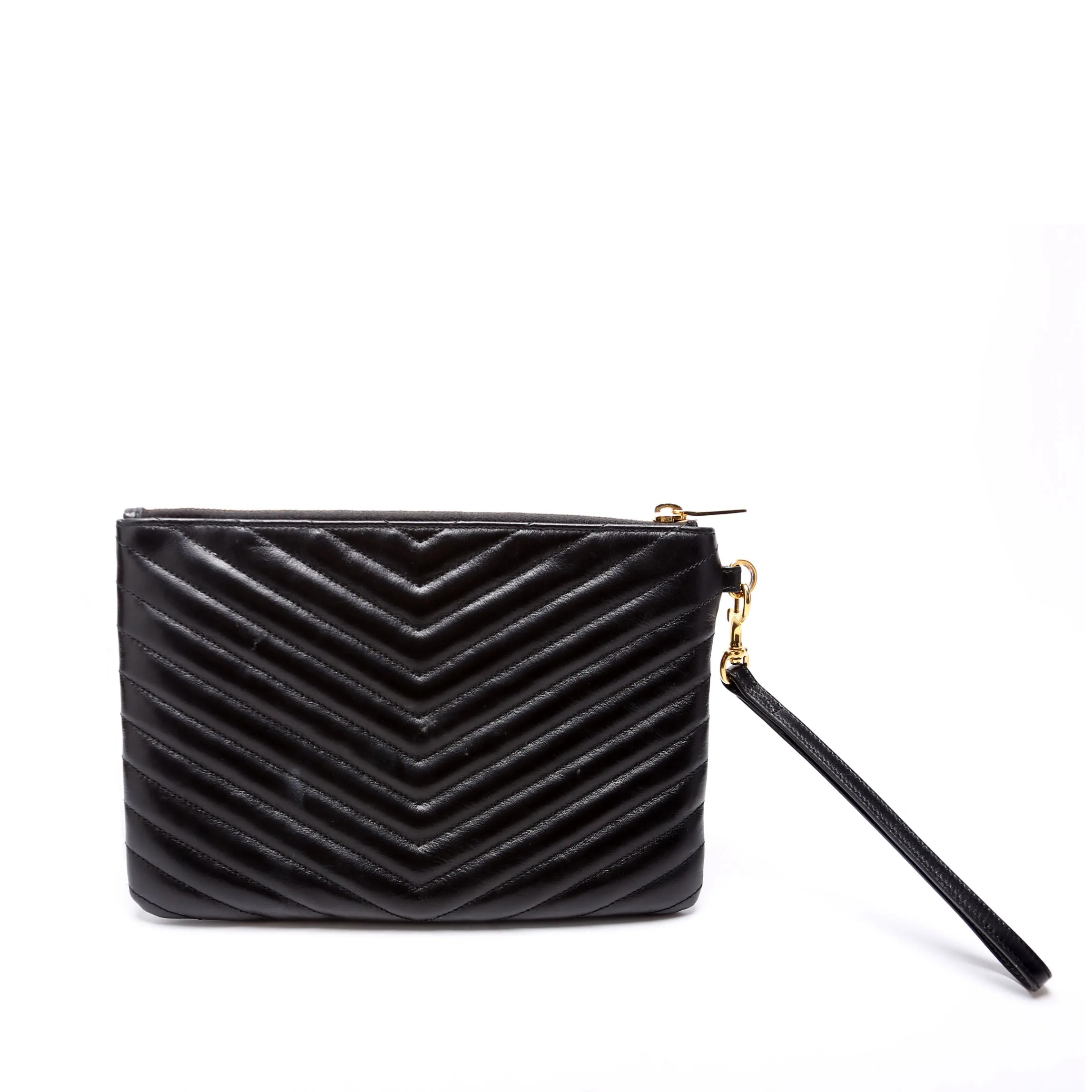 379039 A5 Matelasse Pouch Black