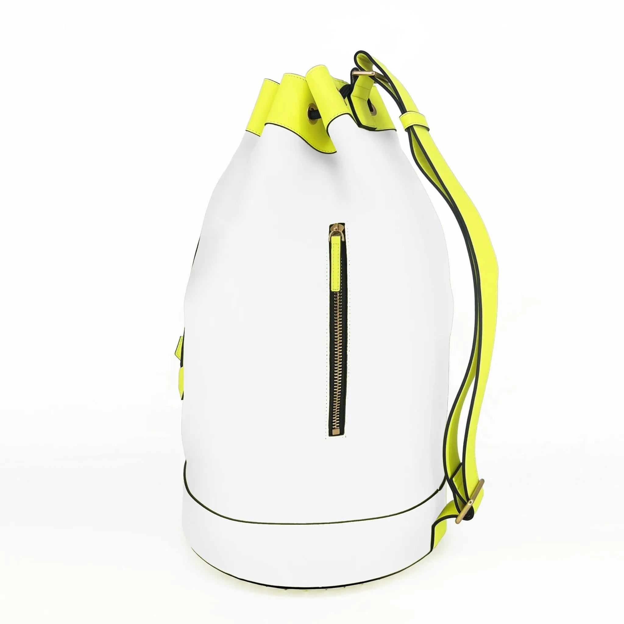 88G Bucket Backpack In White & Yellow