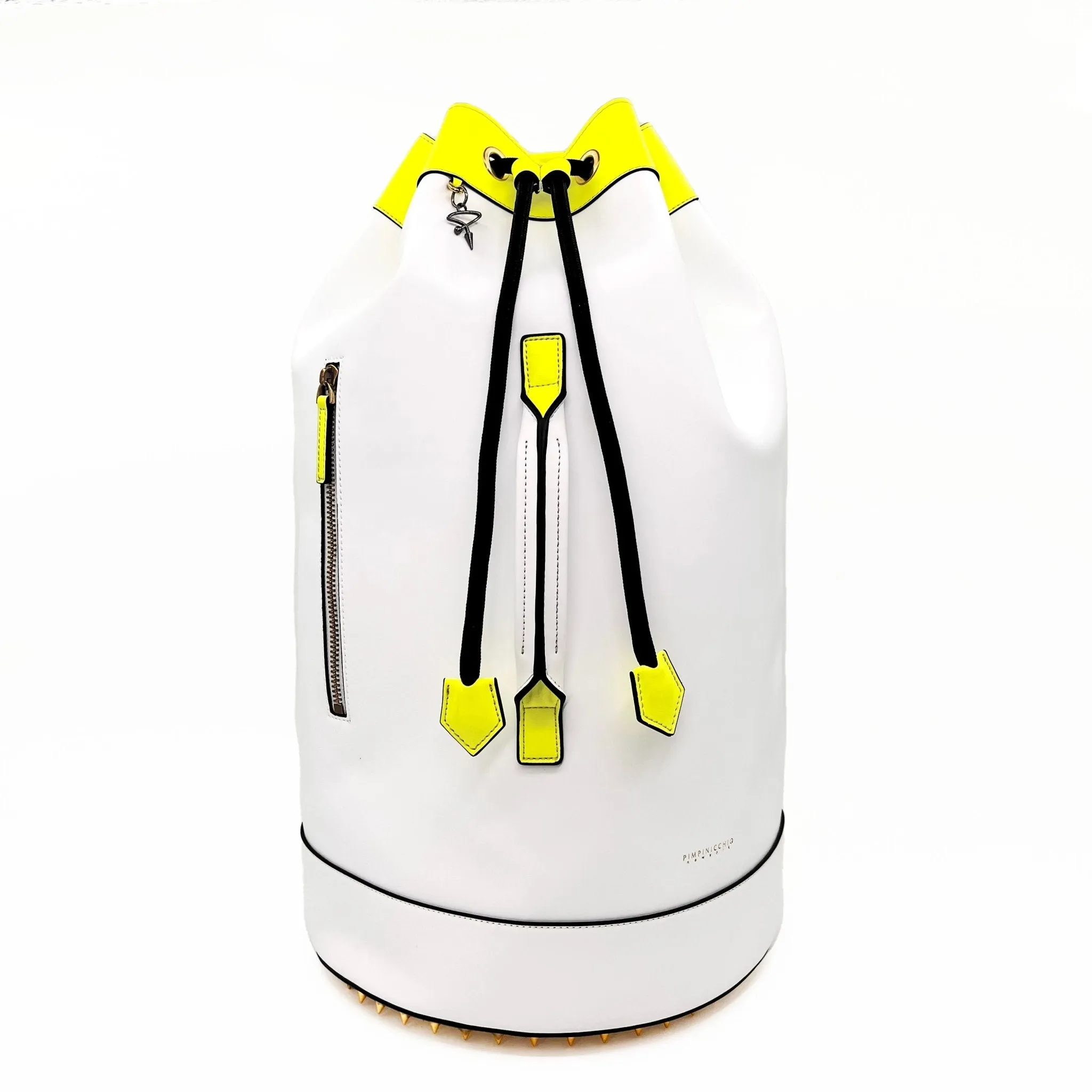 88G Bucket Backpack In White & Yellow