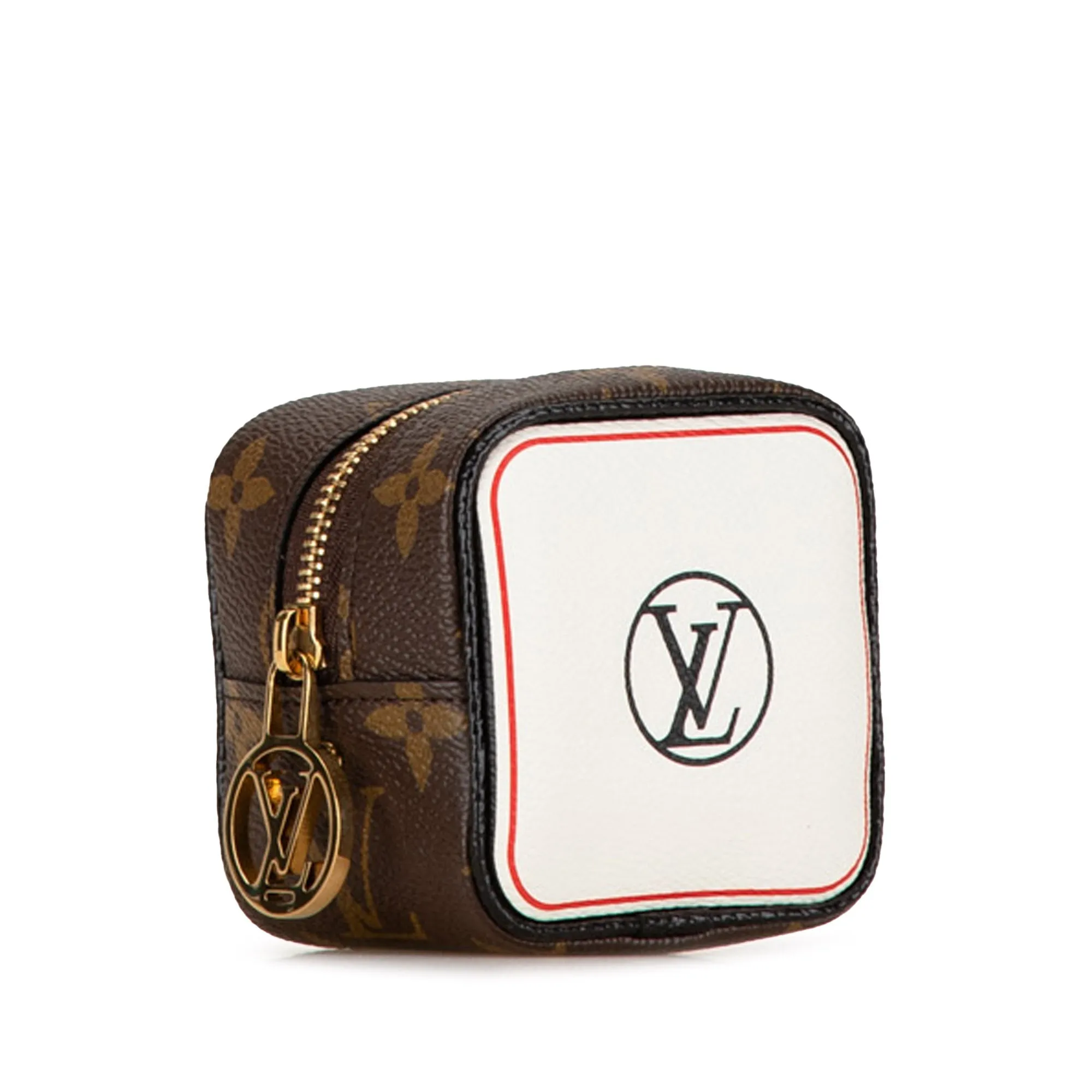 Brown Louis Vuitton Monogram Game On Cube Coin Purse