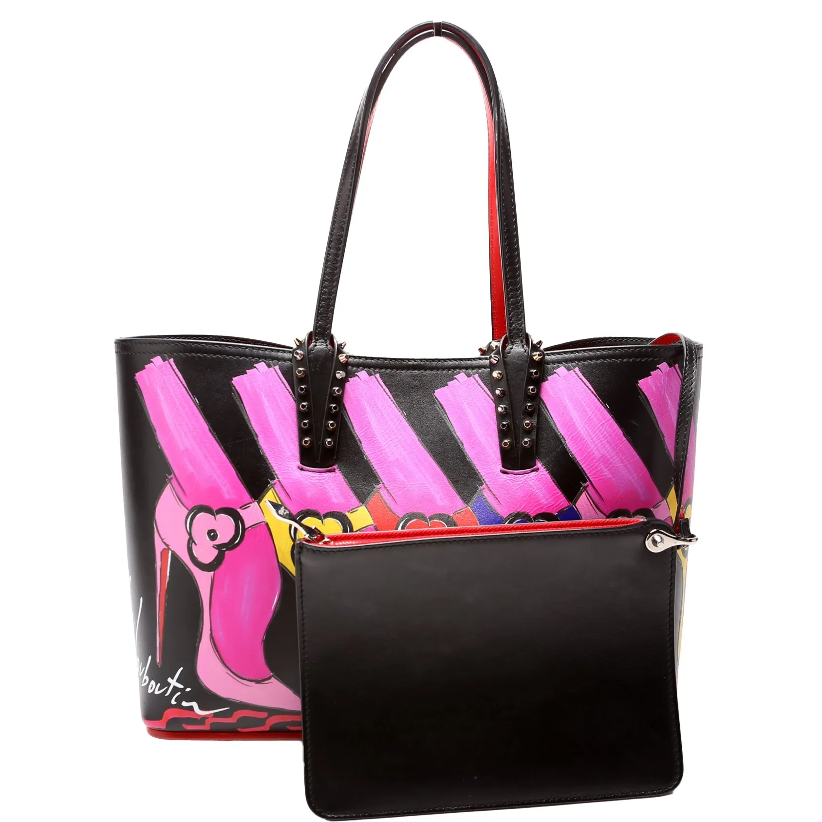 Cabata Small Tote with Pouch Flower Leather