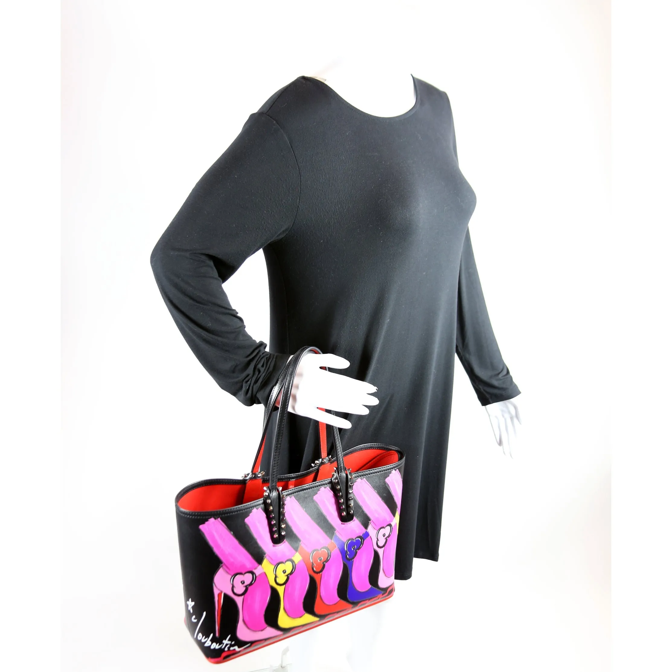 Cabata Small Tote with Pouch Flower Leather