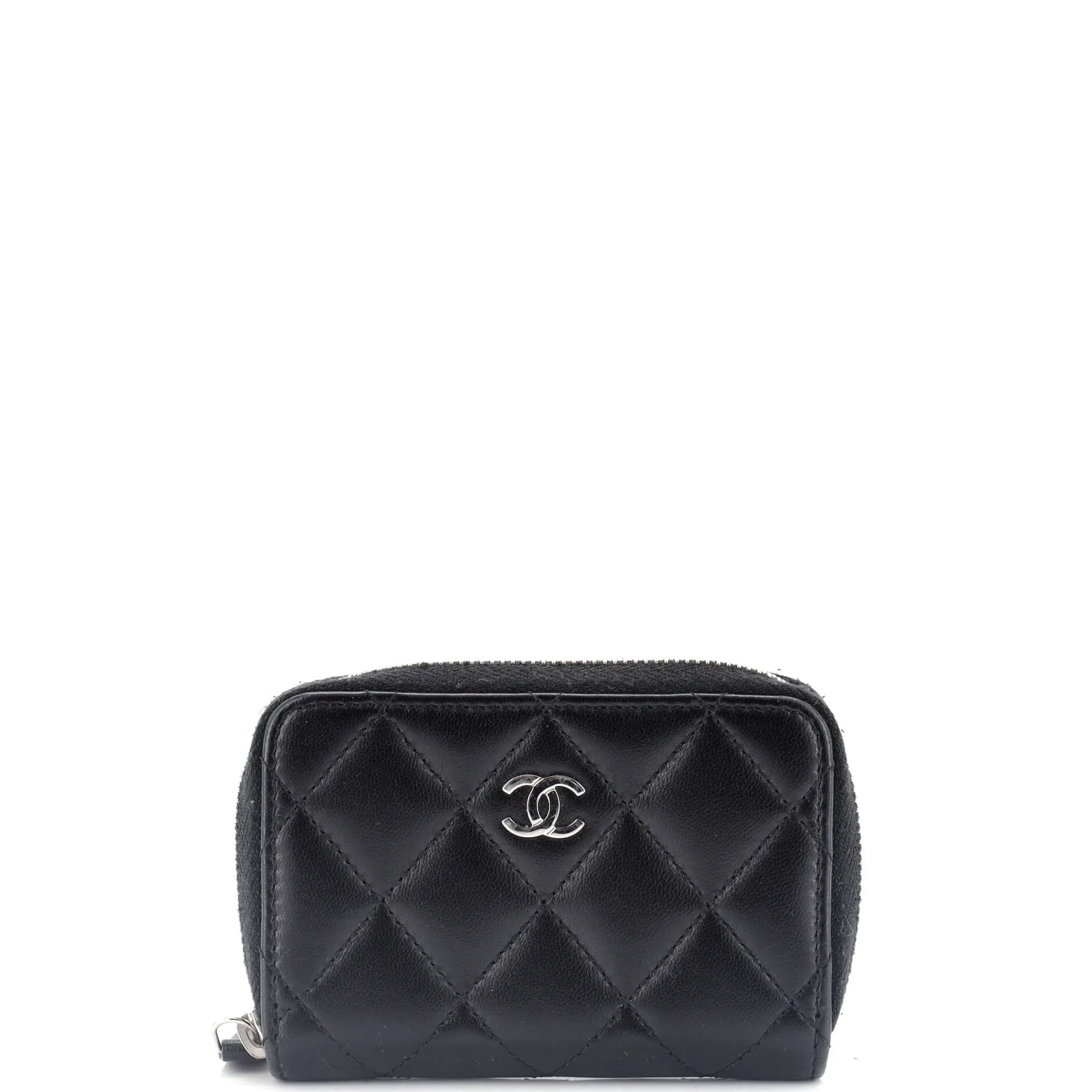 CC Zip Coin Purse Quilted Lambskin Small