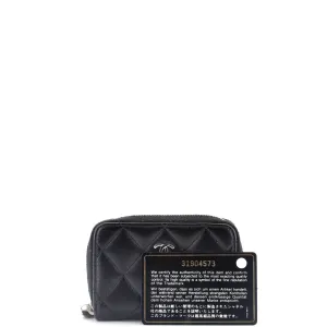 CC Zip Coin Purse Quilted Lambskin Small