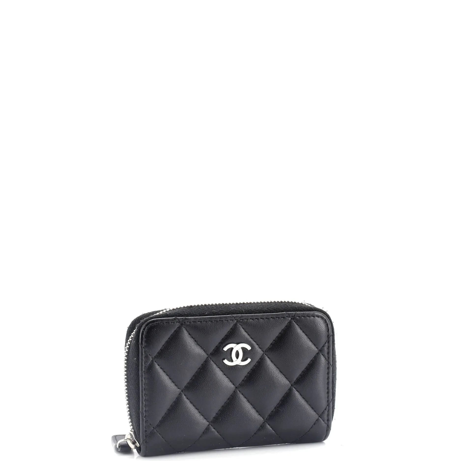 CC Zip Coin Purse Quilted Lambskin Small
