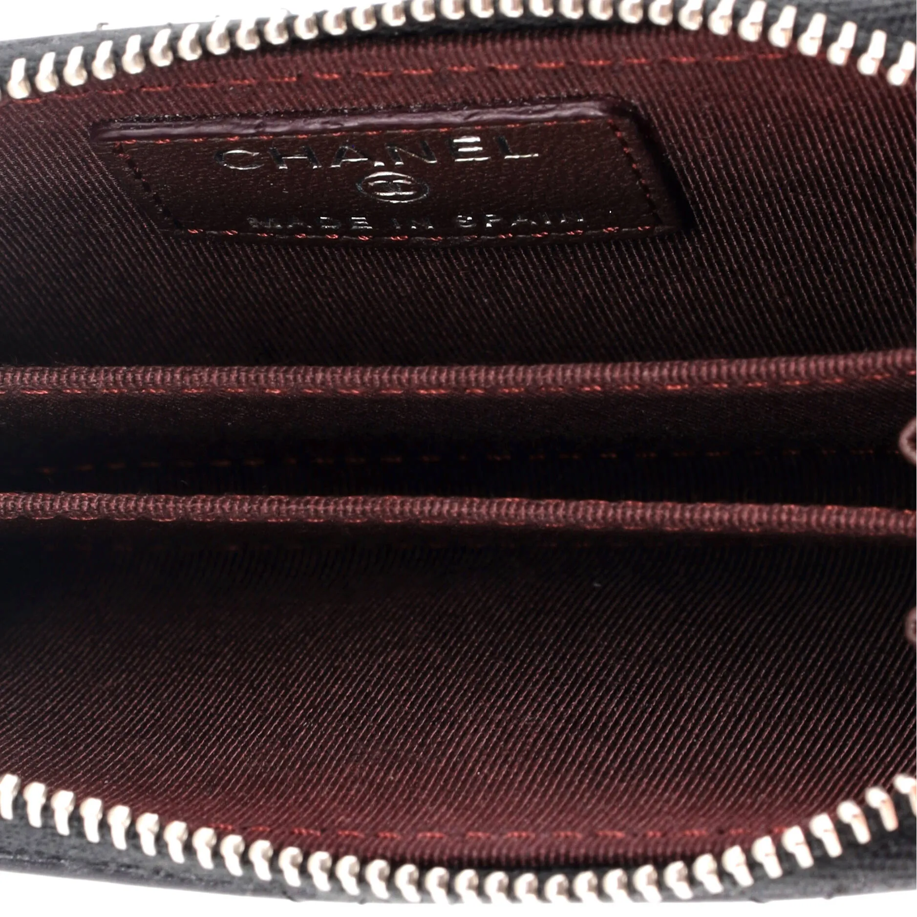CC Zip Coin Purse Quilted Lambskin Small