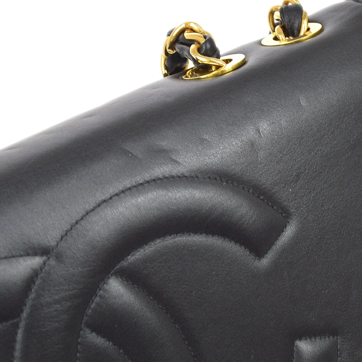 CHANEL 1991-1994 CC Flap Maxi Black Lambskin 61273