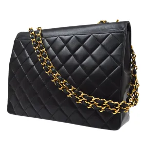 CHANEL 1991-1994 CC Flap Maxi Black Lambskin 61273