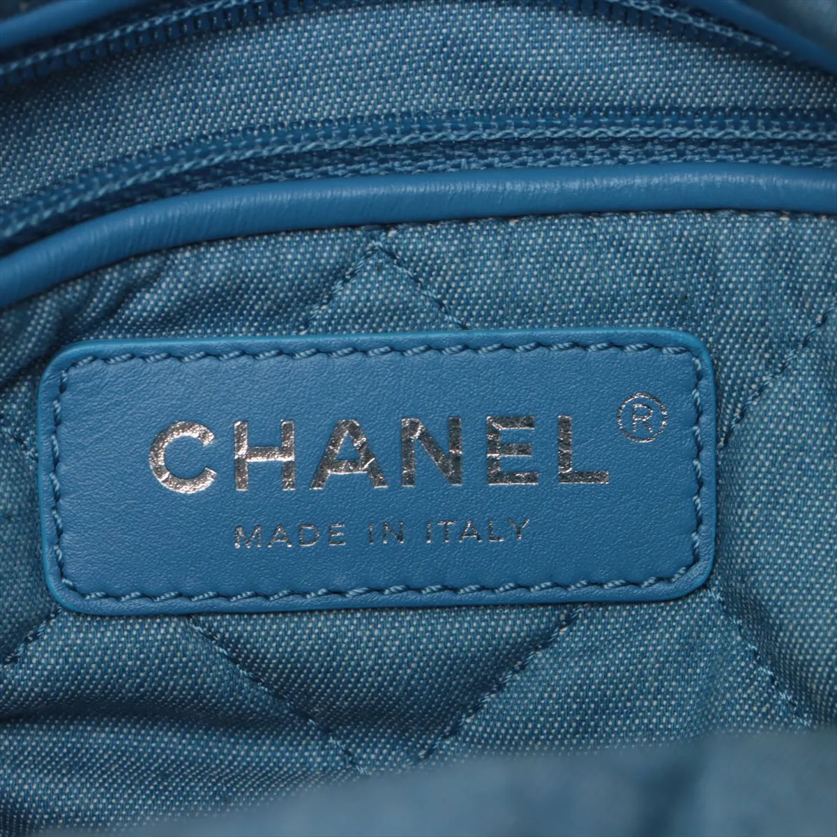 Chanel 22 Backpack Denim Chainsaw Blue Silver  AS3859