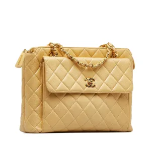 Chanel Caviar Front Pocket Shoulder Bag