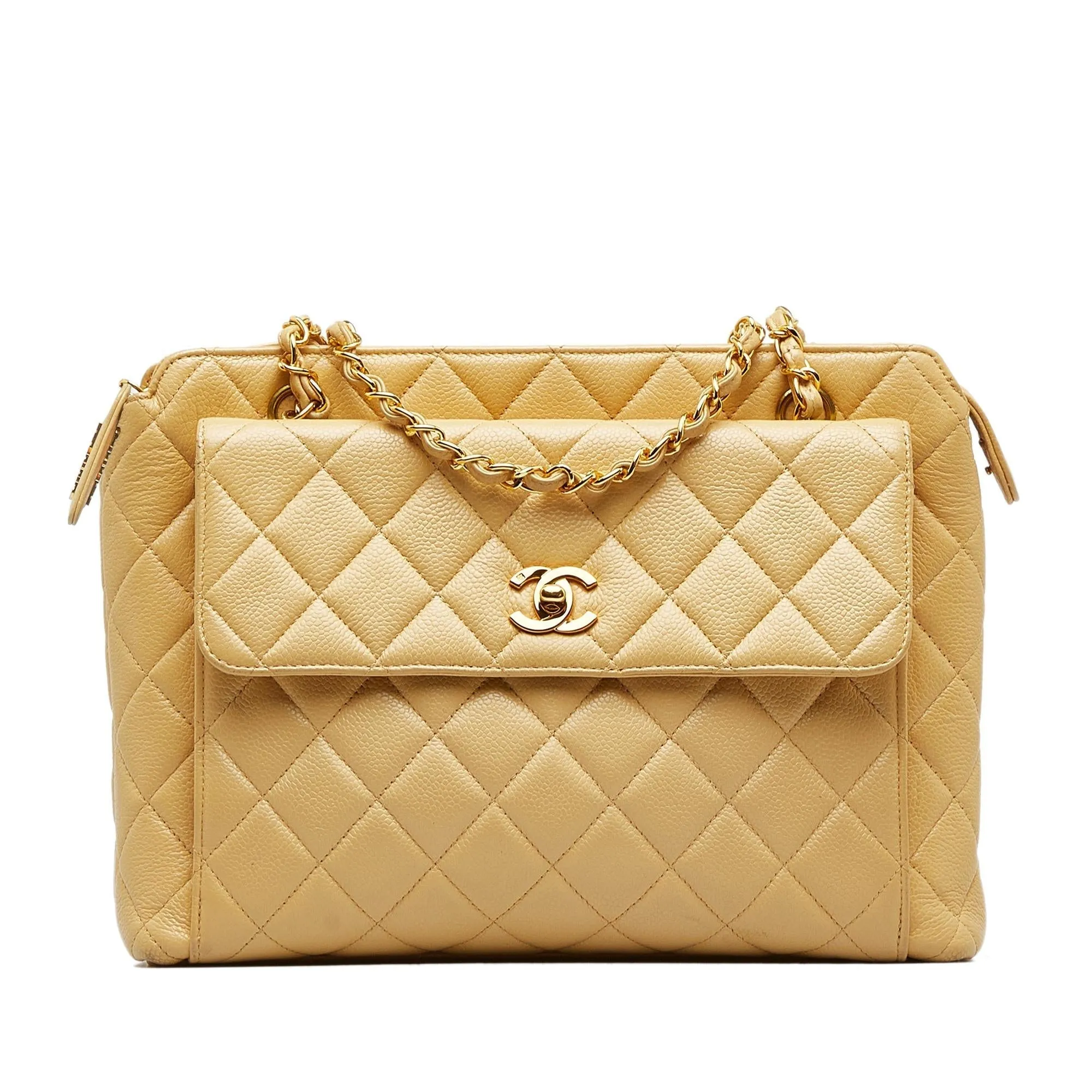 Chanel Caviar Front Pocket Shoulder Bag