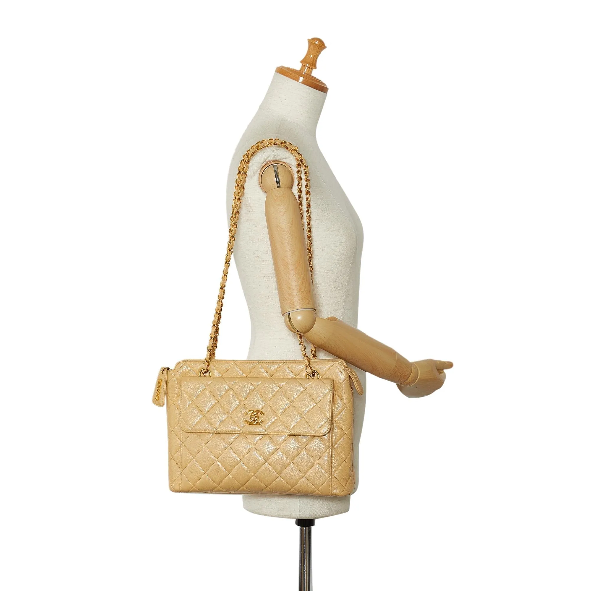 Chanel Caviar Front Pocket Shoulder Bag