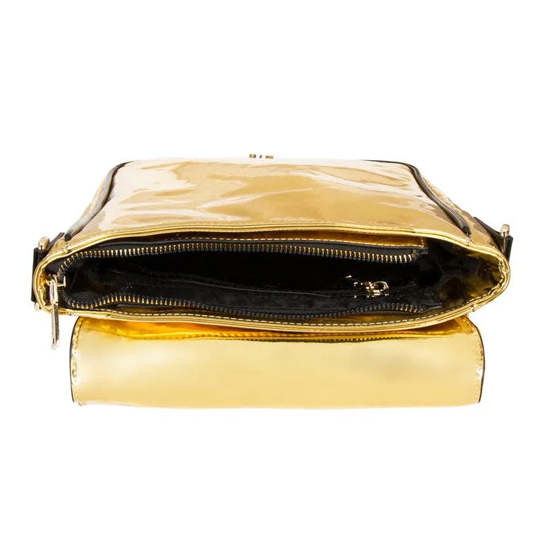 Gold Patent Apollo 1 Mini Messenger Bag