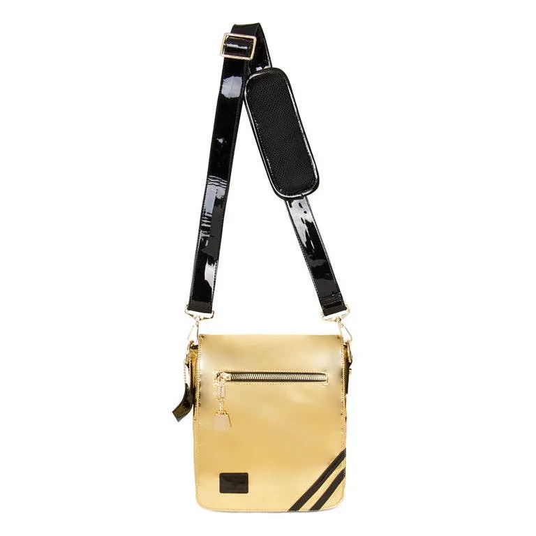 Gold Patent Apollo 1 Mini Messenger Bag