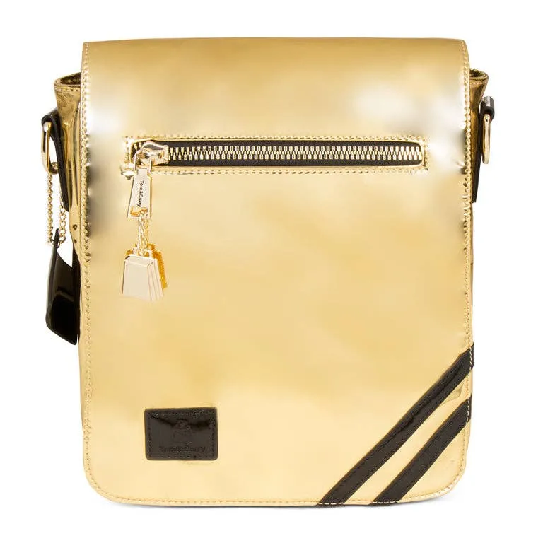 Gold Patent Apollo 1 Mini Messenger Bag