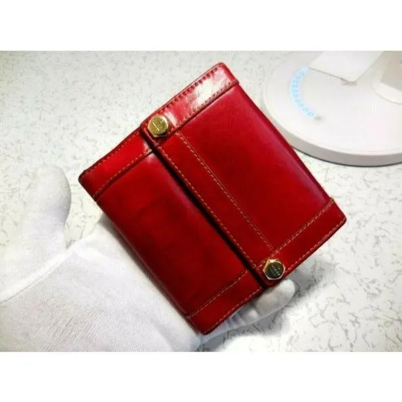 Gucci True Red Leather Bi Fold Change Purse Wallet