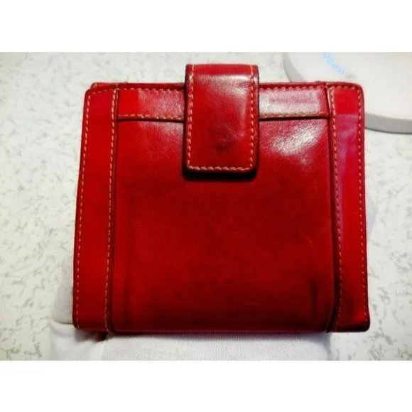 Gucci True Red Leather Bi Fold Change Purse Wallet