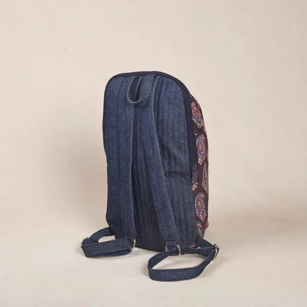 Manju Uphill Backpack - Denim And Print