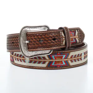 Men's 3D Western Aztec Print Belt D100013702