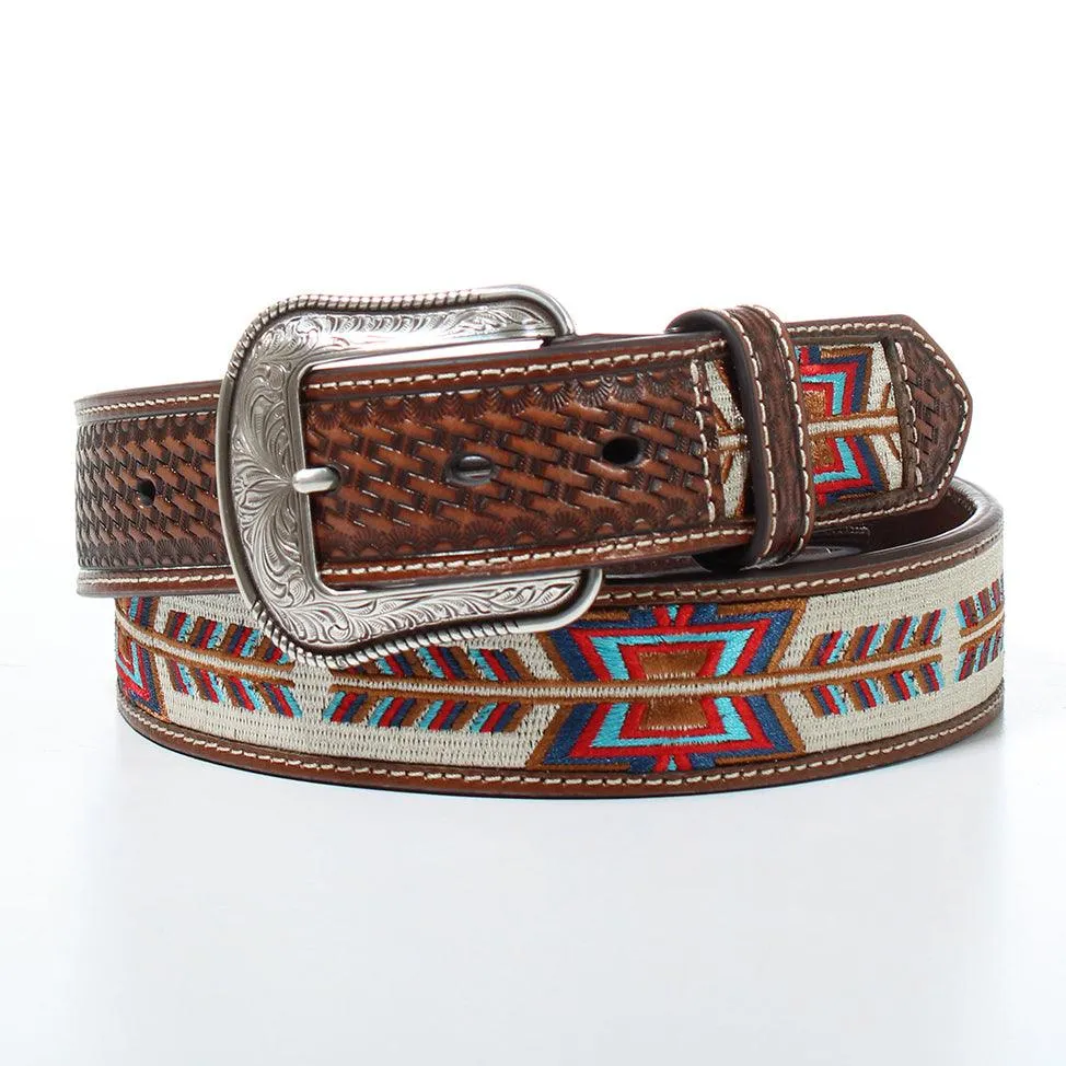 Men's 3D Western Aztec Print Belt D100013702