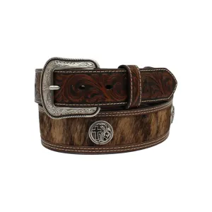 Men's 3D Western Calf Hair Cross Concho Belt D100011302