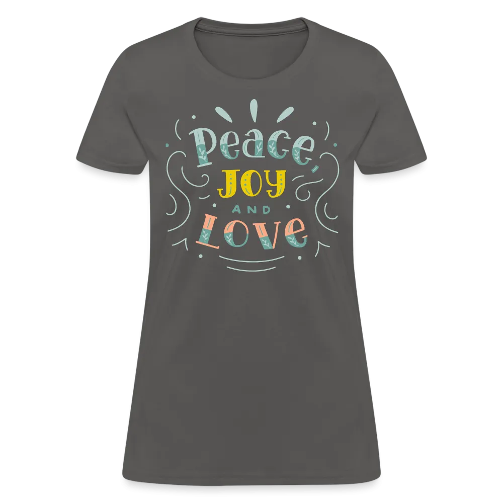 Peace Joy & Love Women's Graphic Tee - Soft, Comfortable & Trendy
