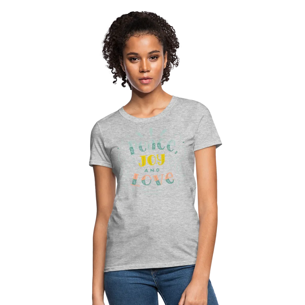 Peace Joy & Love Women's Graphic Tee - Soft, Comfortable & Trendy
