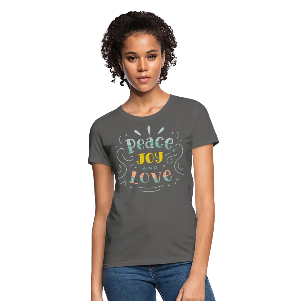 Peace Joy & Love Women's Graphic Tee - Soft, Comfortable & Trendy