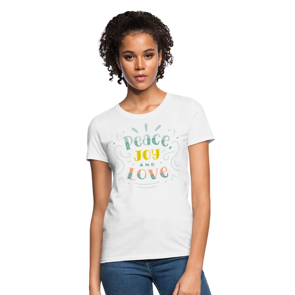 Peace Joy & Love Women's Graphic Tee - Soft, Comfortable & Trendy