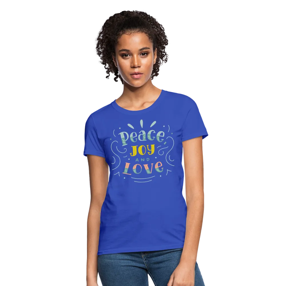 Peace Joy & Love Women's Graphic Tee - Soft, Comfortable & Trendy