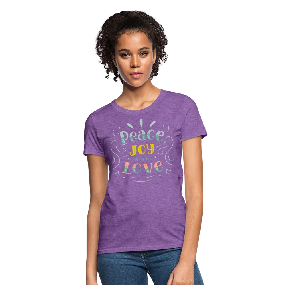 Peace Joy & Love Women's Graphic Tee - Soft, Comfortable & Trendy