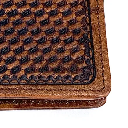 Tooled Leather Card Wallet