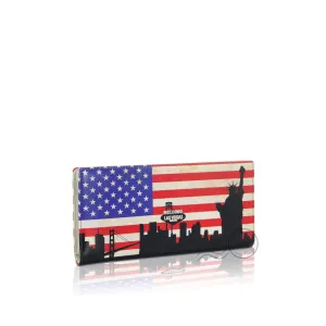 WTT-801 - Leather Wallet - Long - United States Flag